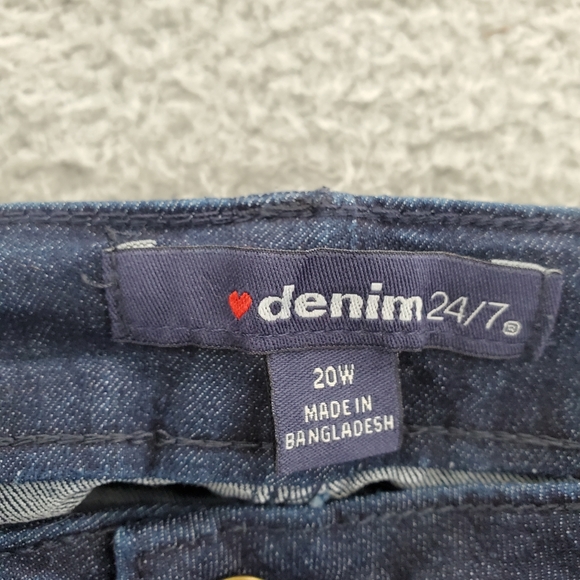 Denim 24/7 Jeans Wide Leg Dark Wash Womens Plus Size 20W Blue - Picture 2 of 10